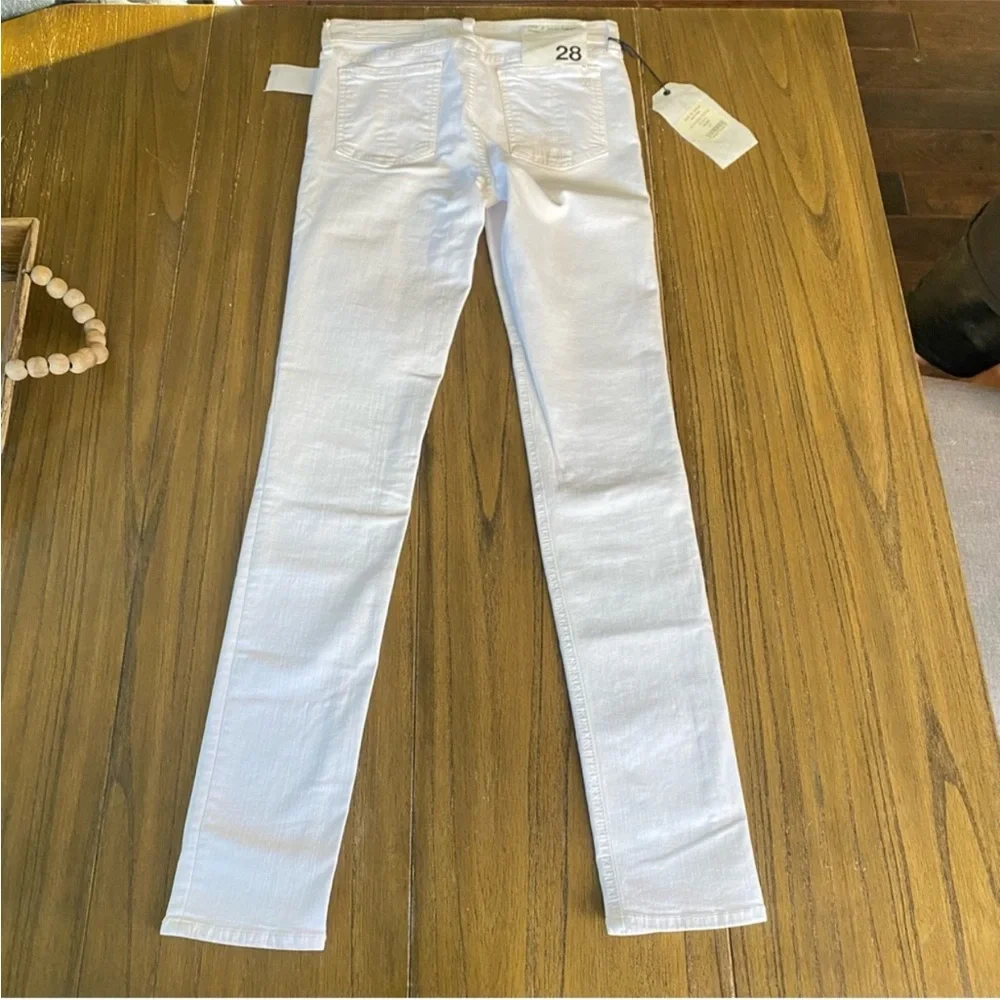 Rag and Bone mid rise white skinny jeans